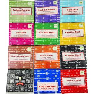image12 Pack Satya Sai Baba Nag Champa Incense Dhoop Cones  Waterfall Incense Cones  Natural Fragrance  Fragrant Smoke for Calming Home Aromatherapy for Meditation Yoga and Stress Relief  144 Cones