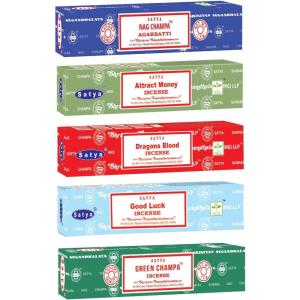 imageSatya Nag Champa Incense Sticks  5 Pack Variety  HandRolled Natural Agarbatti  AllNatural Scented Incense for Meditation Yoga ampamp Relaxation BlessingsProsperity