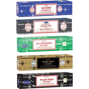imageSatya Nag Champa Incense Sticks  5 Pack Variety  HandRolled Natural Agarbatti  AllNatural Scented Incense for Meditation Yoga ampamp Relaxation BlessingsJoy