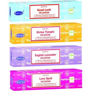 imageSatya Nag Champa White Sage Incense Sticks  MultiPacks Fine Quality Incense Sticks for Purification Relaxation Meditation 4 Pack  BlissBliss