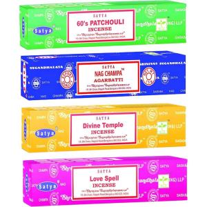 imageSatya Nag Champa White Sage Incense Sticks  MultiPacks Fine Quality Incense Sticks for Purification Relaxation Meditation 4 Pack  BlissRelaxation
