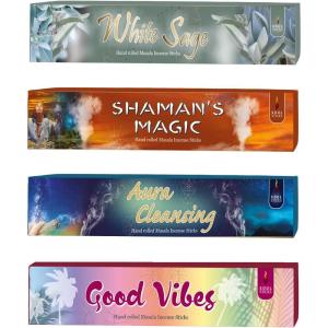 imageSoul Sticks HandRolled Incense Sticks Variety 4 Pack  100 Natural Masala Incense Organic Home Fragrance Agarbatti  15 Grams Per Pack  60 Grams Total Medieval MagicCleansing