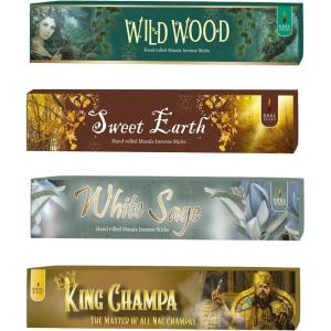imageSoul Sticks HandRolled Incense Sticks Variety 4 Pack  100 Natural Masala Incense Organic Home Fragrance Agarbatti  15 Grams Per Pack  60 Grams Total Medieval MagicNatures Love