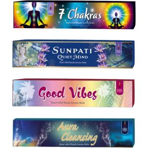 imageSoul Sticks HandRolled Incense Sticks Variety 4 Pack  100 Natural Masala Incense Organic Home Fragrance Agarbatti  15 Grams Per Pack  60 Grams Total Medieval MagicDivine Energy