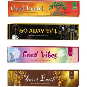 imageSoul Sticks HandRolled Incense Sticks Variety 4 Pack  100 Natural Masala Incense Organic Home Fragrance Agarbatti  15 Grams Per Pack  60 Grams Total Medieval MagicPositive Vibes
