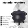 imageSOUL STICKS Reusable 6 Cast Iron Cauldron with Lid and Hanging Handle for Spell Casting Smudging Ritual ampamp Blessings Pot Belly Witchcraft Triple MoonTree of Life