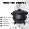 imageSOUL STICKS Reusable 6 Cast Iron Cauldron with Lid and Hanging Handle for Spell Casting Smudging Ritual ampamp Blessings Pot Belly Witchcraft Triple MoonHamsa Hand