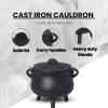 imageSOUL STICKS Reusable 6 Cast Iron Cauldron with Lid and Hanging Handle for Spell Casting Smudging Ritual ampamp Blessings Pot Belly Witchcraft Triple MoonTree of Life