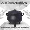 imageSOUL STICKS Reusable 6 Cast Iron Cauldron with Lid and Hanging Handle for Spell Casting Smudging Ritual ampamp Blessings Pot Belly Witchcraft Triple MoonTree of Life