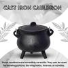 imageSOUL STICKS Reusable 6 Cast Iron Cauldron with Lid and Hanging Handle for Spell Casting Smudging Ritual ampamp Blessings Pot Belly Witchcraft Triple MoonHamsa Hand