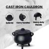 imageSOUL STICKS Reusable 6 Cast Iron Cauldron with Lid and Hanging Handle for Spell Casting Smudging Ritual ampamp Blessings Pot Belly Witchcraft Triple MoonTriple Moon