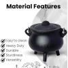 imageSOUL STICKS Reusable 6 Cast Iron Cauldron with Lid and Hanging Handle for Spell Casting Smudging Ritual ampamp Blessings Pot Belly Witchcraft Triple MoonTriple Moon