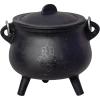 imageSOUL STICKS Reusable 6 Cast Iron Cauldron with Lid and Hanging Handle for Spell Casting Smudging Ritual ampamp Blessings Pot Belly Witchcraft Triple MoonHamsa Hand