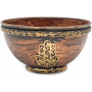 imageSOUL STICKS 4 Metal Smudge Bowl for Sage Smudging Altar Offerings Incense Burner GaneshaHamsa Hand