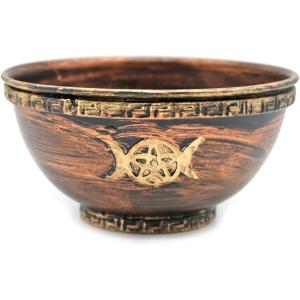 imageSOUL STICKS 4 Metal Smudge Bowl for Sage Smudging Altar Offerings Incense Burner GaneshaTriple Moon