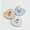 imageSOUL STICKS Heart Shaped Ceramic Candle Stick Holder Stand Light BlueWhite