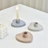 imageSOUL STICKS Heart Shaped Ceramic Candle Stick Holder Stand Light BlueWhite