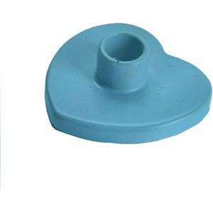 imageSOUL STICKS Heart Shaped Ceramic Candle Stick Holder Stand Light BlueLight Blue