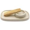 imageSOUL STICKS Ceramic Smudge Bowl Palo Santo and Sage Holder Dish Plate TerracottaCream White