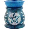 imageSOUL STICKS Stone Soapstone Aroma Lamp Stylish Beautiful Elegant Decorative Handcrafted Aroma Wax Burner Oil Diffuser for Aromatherapy Meditation and Home Fragrance with Tealight Holder 3 RedBlue