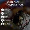 imageSOUL STICKS 3 Pack Floral White Sage Smudge Sticks Bundle with Flowers for Cleansing Home Meditation Yoga Healing and Smudging Sustainably Sourced California Orange BouquetIris