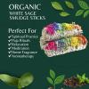 imageSOUL STICKS 3 Pack Floral White Sage Smudge Sticks Bundle with Flowers for Cleansing Home Meditation Yoga Healing and Smudging Sustainably Sourced California Orange BouquetIris