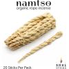 imageSOUL STICKS Namtso Tibetan Handmade Rope Incense 20 Sticks Handrolled Himalayan Lokta Paper Incense 4 Inch Positive VibesWhite Sage