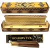 imageSOUL STICKS Handmade Carved Incense Burner Wooden Coffin Box with Storage Includes Go Away Evil Incense Sticks Game OverYellow Hamsa Hand