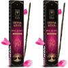 imageSOUL STICKS Thick Handcrafted Incense Sticks Spicy Cinnamon Scented Includes 5 Crystals 20g Thick HerbDipped Sticks Bundle Ideal for Aromatherapy Cleansing ampamp RelaxationVelvet Rose Incense Sticks