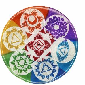 imageHandcrafted Soapstone Incense Holder for Yoga and Meditation  4 Inches Made in India OM7 Chakras