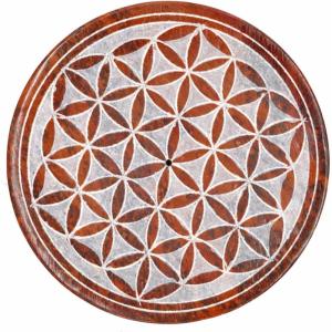 imageHandcrafted Soapstone Incense Holder for Yoga and Meditation  4 Inches Made in India OMOrange Flower of Life