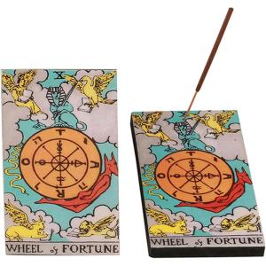 imageSOUL STICKS 3 x 5 Tarot Card Wood Incense Stick Burner Ash Catcher JudgementWheel of Fortune