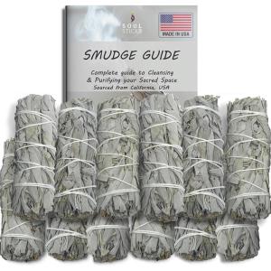 imageSOUL STICKS 4 Inch 3 Pack Organic White Sage Smudge Smudging Sticks  Bulk Quantities for Home Cleansing Good Energy Meditation ampamp Smudging Rituals  Sustainably Sourced California White Sage Bundle12