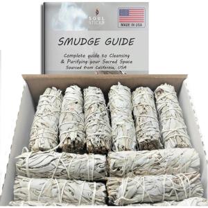 imageSOUL STICKS 4 Inch 3 Pack Organic White Sage Smudge Smudging Sticks  Bulk Quantities for Home Cleansing Good Energy Meditation ampamp Smudging Rituals  Sustainably Sourced California White Sage Bundle25