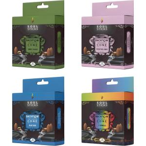 imageSOUL STICKS Assorted Backflow Incense Cones for Meditation Yoga and Aromatherapy  40 Premium Backflow Cones  Fits All Backflow Incense Burners CleansingCleansing
