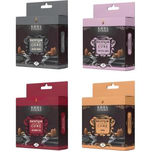 imageSOUL STICKS Assorted Backflow Incense Cones for Meditation Yoga and Aromatherapy  40 Premium Backflow Cones  Fits All Backflow Incense Burners CleansingGood Vibes