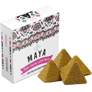 imageSOUL STICKS Maya Palo Santo Pyramid Incense Made from Powder for Cleansing Aromatherapy Spiritual Healing VanillaRose