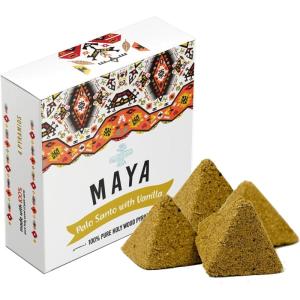 imageSOUL STICKS Maya Palo Santo Pyramid Incense Made from Powder for Cleansing Aromatherapy Spiritual Healing VanillaVanilla
