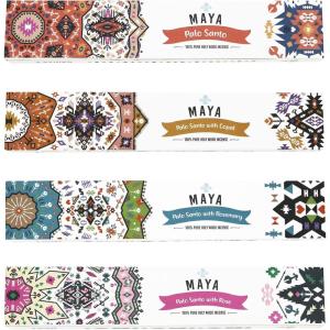imageSOUL STICKS Maya Palo Santo Variety 4 Pack Incense Sticks Cleansing Smudge  6 Sticks Per Pack  Made in Peru FuerzaPoder