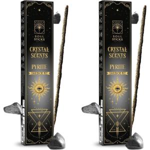 imageSOUL STICKS Thick Handcrafted Incense Sticks Spicy Cinnamon Scented Includes 5 Crystals 20g Thick HerbDipped Sticks Bundle Ideal for Aromatherapy Cleansing ampamp RelaxationSpicy Cinnamon Incense Sticks