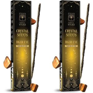 imageSOUL STICKS Thick Handcrafted Incense Sticks Spicy Cinnamon Scented Includes 5 Crystals 20g Thick HerbDipped Sticks Bundle Ideal for Aromatherapy Cleansing ampamp RelaxationSweet Vanilla Incense Sticks