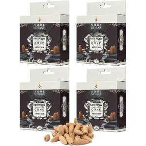 imageSoul Sticks Backflow Incense Cones  40 Handmade Organic Cones for Waterfall Burner  4 Pack Long Lasting Aromatic Scents  Thick White Smoke Incense for Meditation Yoga ampamp Gifts Palo SantoMeditation