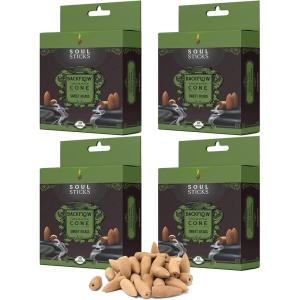 imageSoul Sticks Backflow Incense Cones  40 Handmade Organic Cones for Waterfall Burner  4 Pack Long Lasting Aromatic Scents  Thick White Smoke Incense for Meditation Yoga ampamp Gifts Palo SantoSweet Grass
