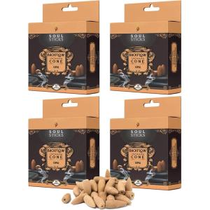 imageSoul Sticks Backflow Incense Cones  40 Handmade Organic Cones for Waterfall Burner  4 Pack Long Lasting Aromatic Scents  Thick White Smoke Incense for Meditation Yoga ampamp Gifts Palo SantoCopal