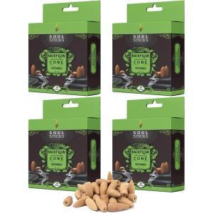 imageSoul Sticks Backflow Incense Cones  40 Handmade Organic Cones for Waterfall Burner  4 Pack Long Lasting Aromatic Scents  Thick White Smoke Incense for Meditation Yoga ampamp Gifts Palo SantoPatchouli