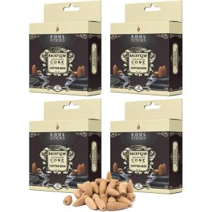 imageSoul Sticks Backflow Incense Cones  40 Handmade Organic Cones for Waterfall Burner  4 Pack Long Lasting Aromatic Scents  Thick White Smoke Incense for Meditation Yoga ampamp Gifts Palo SantoEgyptian Musk