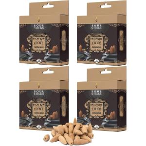 imageSoul Sticks Backflow Incense Cones  40 Handmade Organic Cones for Waterfall Burner  4 Pack Long Lasting Aromatic Scents  Thick White Smoke Incense for Meditation Yoga ampamp Gifts Palo SantoSandalwood