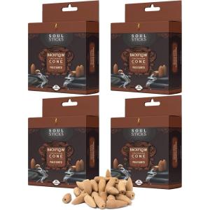 imageSoul Sticks Backflow Incense Cones  40 Handmade Organic Cones for Waterfall Burner  4 Pack Long Lasting Aromatic Scents  Thick White Smoke Incense for Meditation Yoga ampamp Gifts Palo SantoPalo Santo