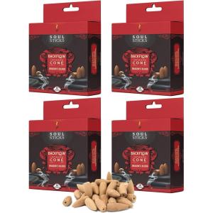 imageSoul Sticks Backflow Incense Cones  40 Handmade Organic Cones for Waterfall Burner  4 Pack Long Lasting Aromatic Scents  Thick White Smoke Incense for Meditation Yoga ampamp Gifts Palo SantoDragons Blood