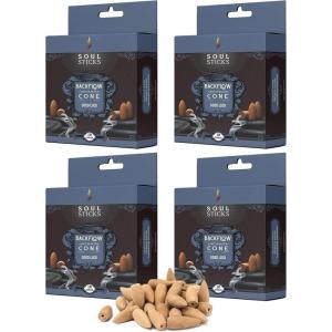 imageSoul Sticks Backflow Incense Cones  40 Handmade Organic Cones for Waterfall Burner  4 Pack Long Lasting Aromatic Scents  Thick White Smoke Incense for Meditation Yoga ampamp Gifts Palo SantoGood Luck